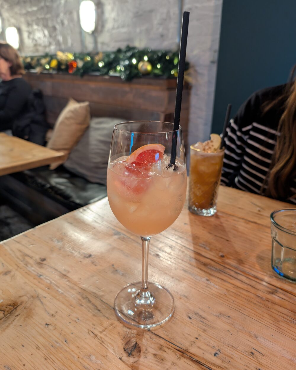 Bright spritz at a café table